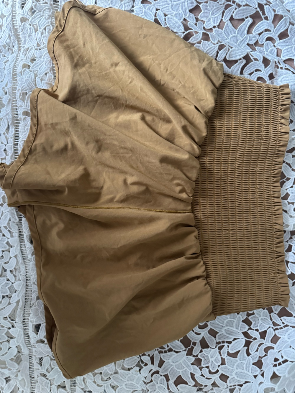 aerie Women's Athletic Shorts in Camel Brown